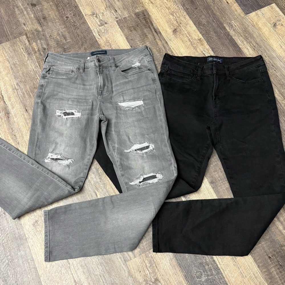 Aeropostle men’s skinny jeans 31/32 black and gray